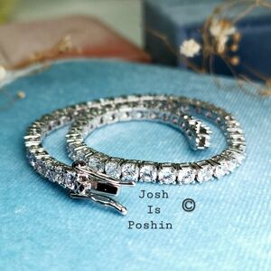3MM 5.20CTW diamond simulant tennis bracelet in sterling silver